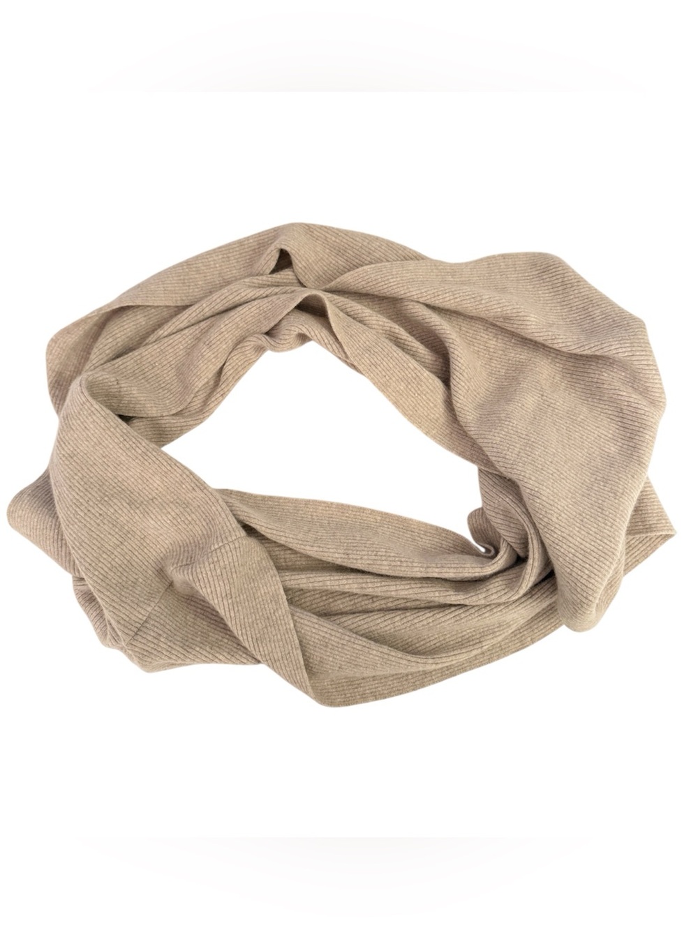 AllSaints Paradise Rib Snood Cashmere Angora Blend Infinity Scarf Oatmeal